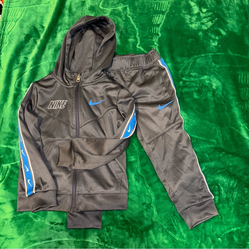Nike Kids Gray and Blue Tracksuit